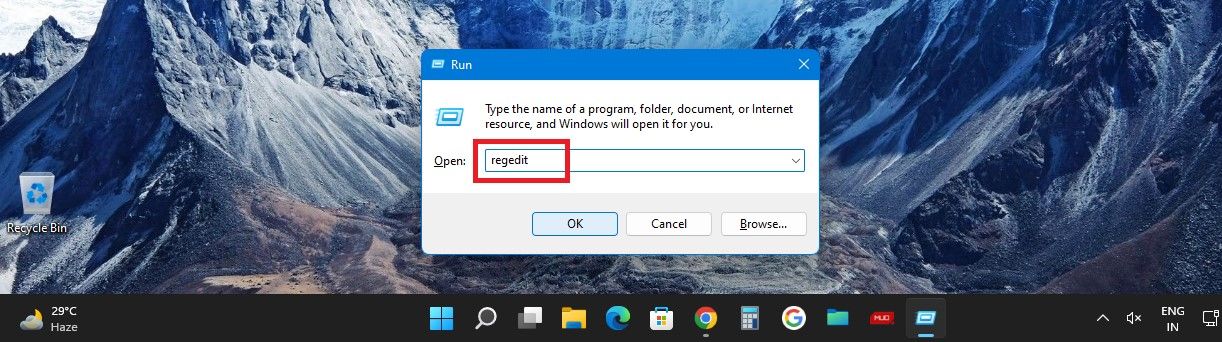 Open Registry Editor Via the Run Box