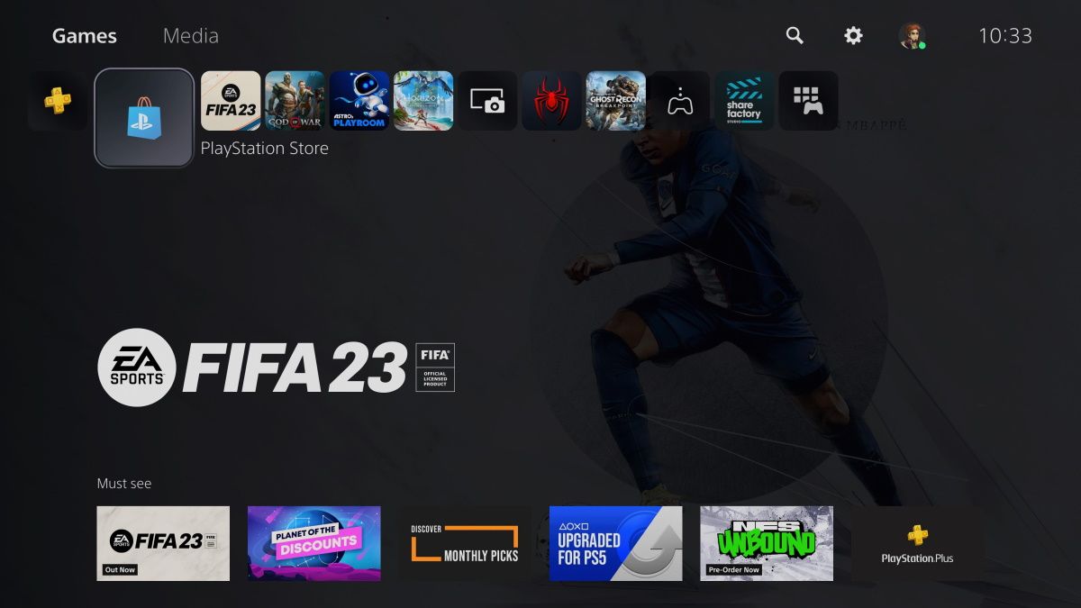 A screenshot showing the PS5's integrated PlayStation Store
