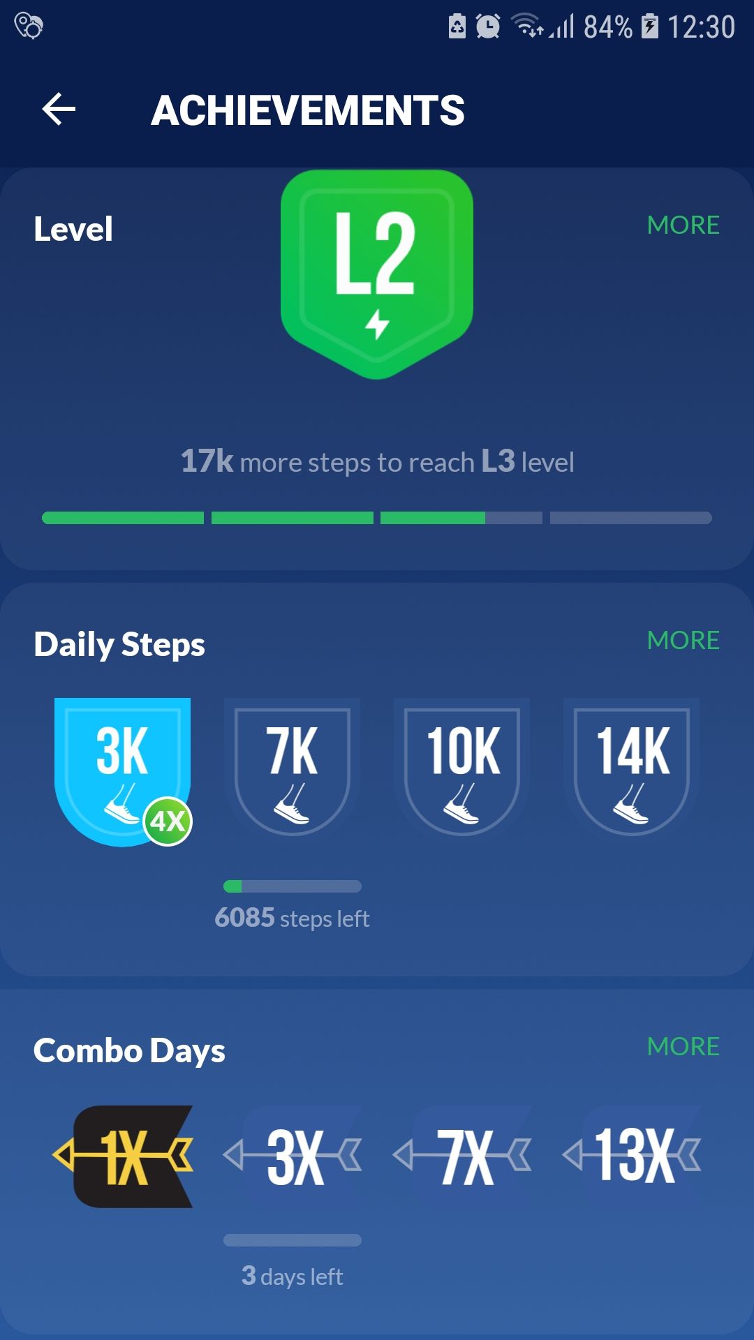 Pedometer Step Counter achievements step tracker mobile app