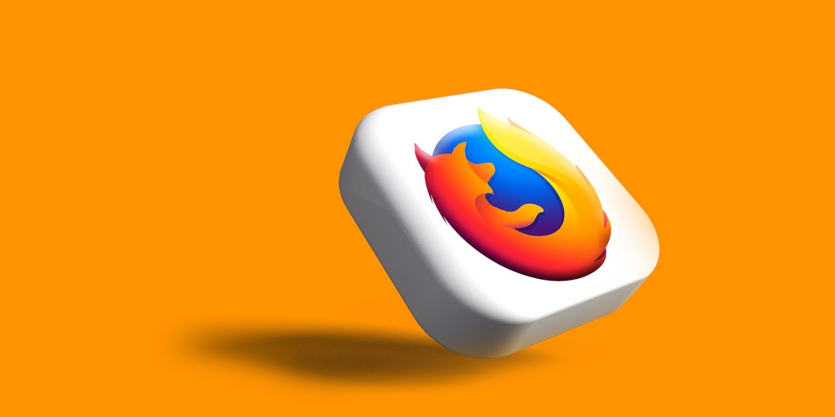 Firefox logo on a white square block