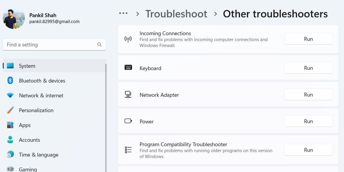 Run Network Adapter Troubleshooter on Windows