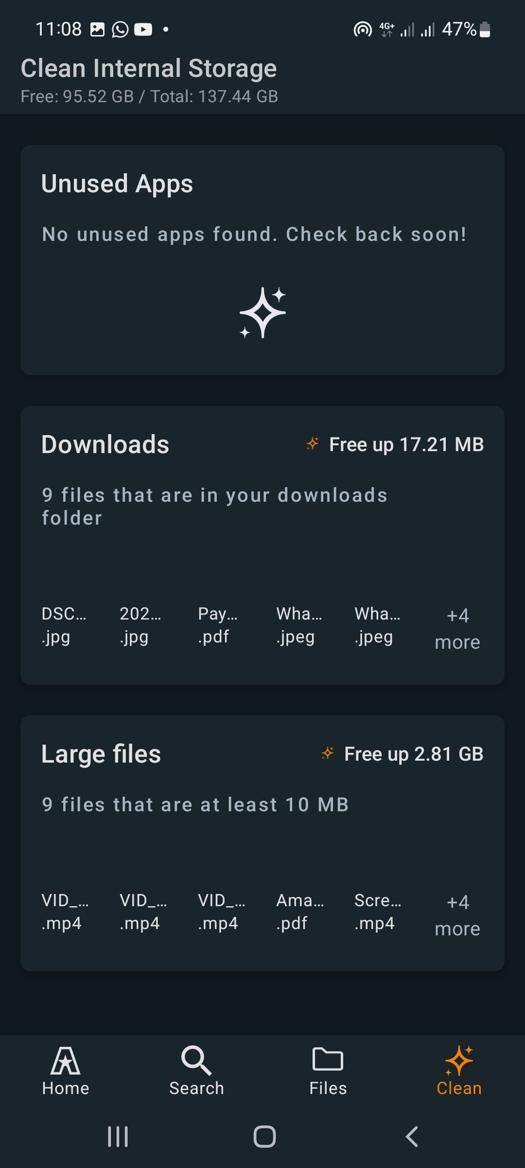Screenshot showing ASTRO File Manager clean page