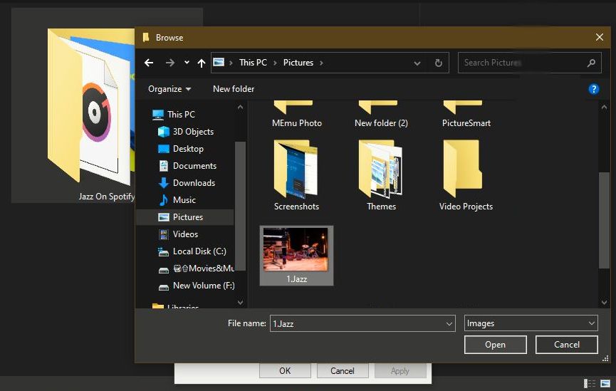 Select Picture to Set on Folder Icon Resize