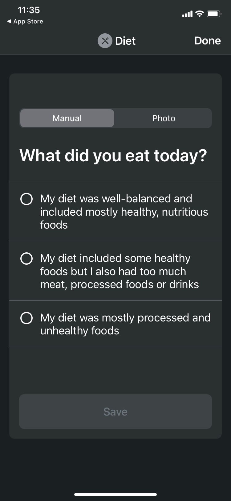 Sharecare app diet question