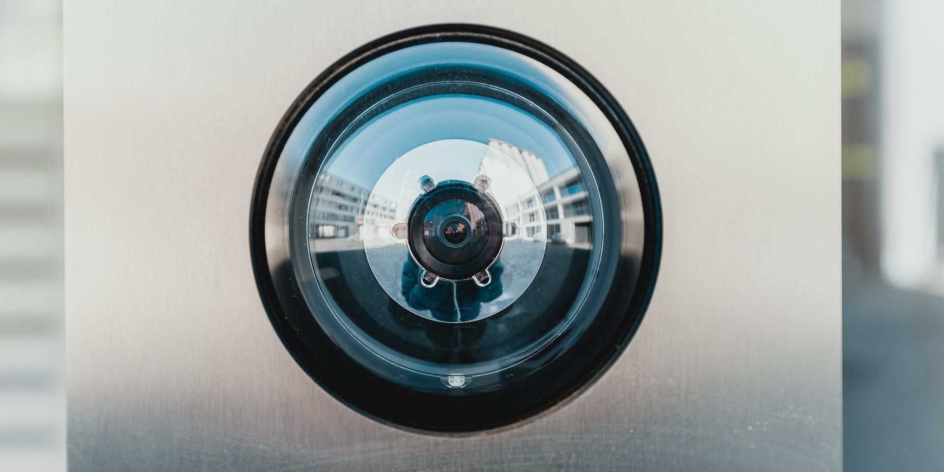 Close Up Image Of Round Security Camera