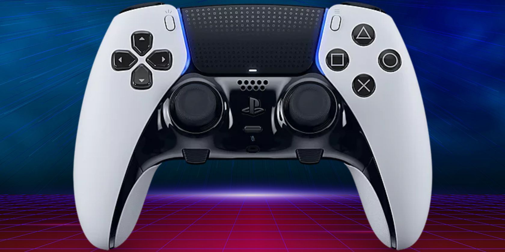 Sony DualSense edge controller on futuristic background