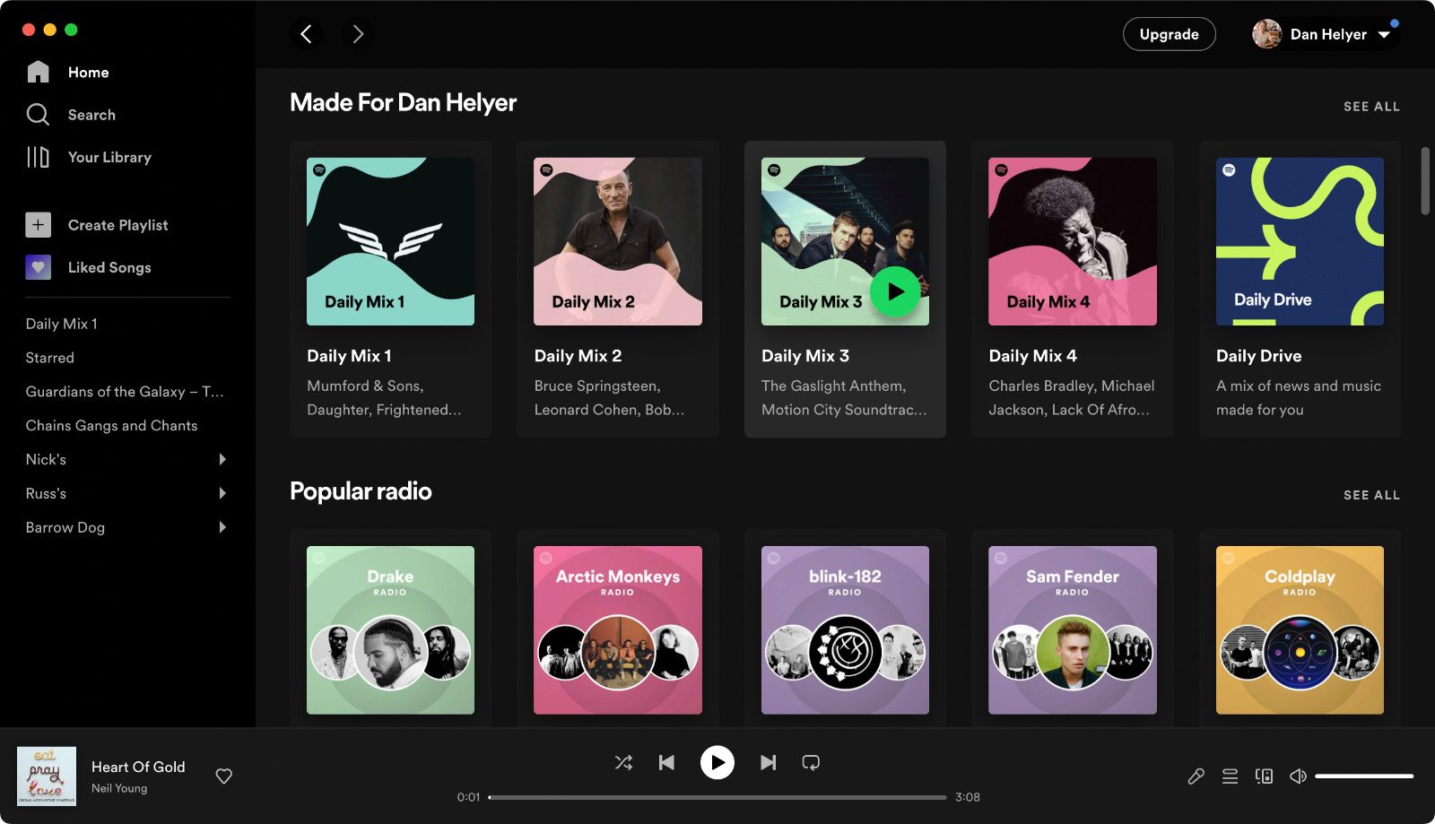 Spotify Home screen