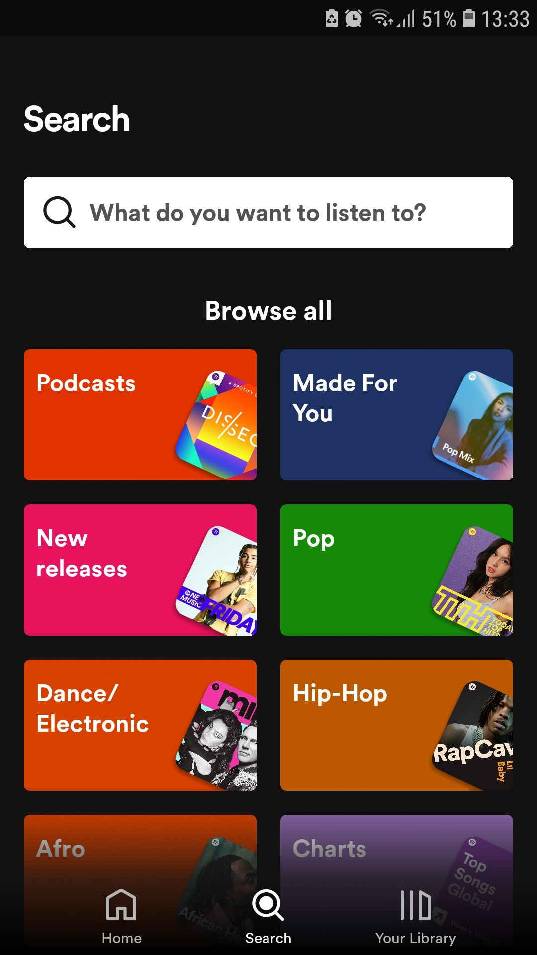 Spotify mobile music app search