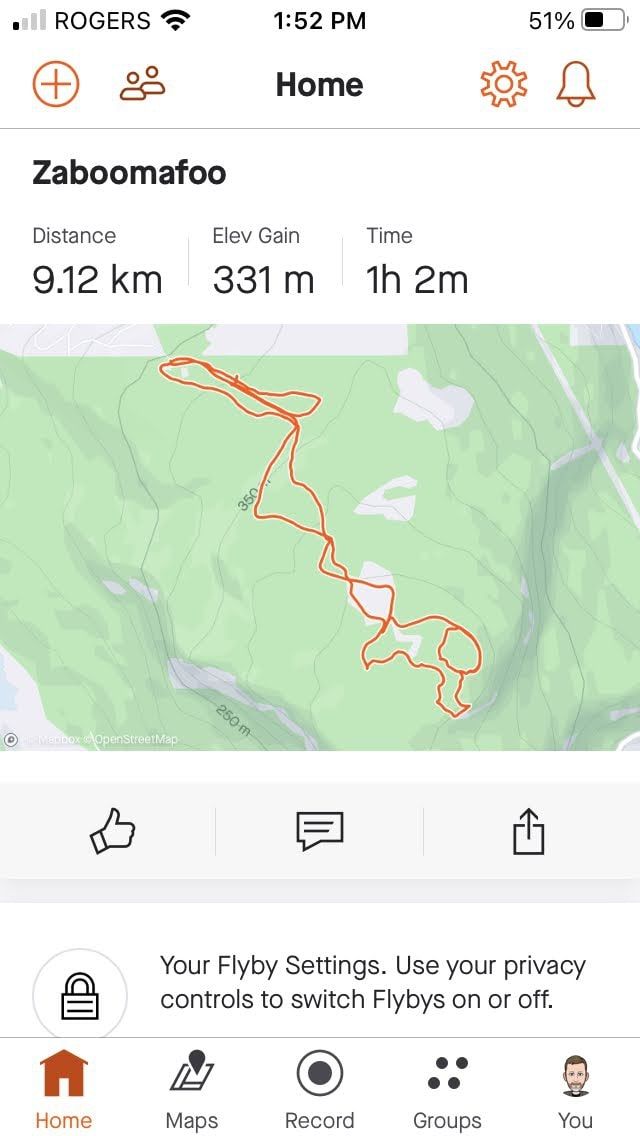 Strava App Ride Overview screenshot