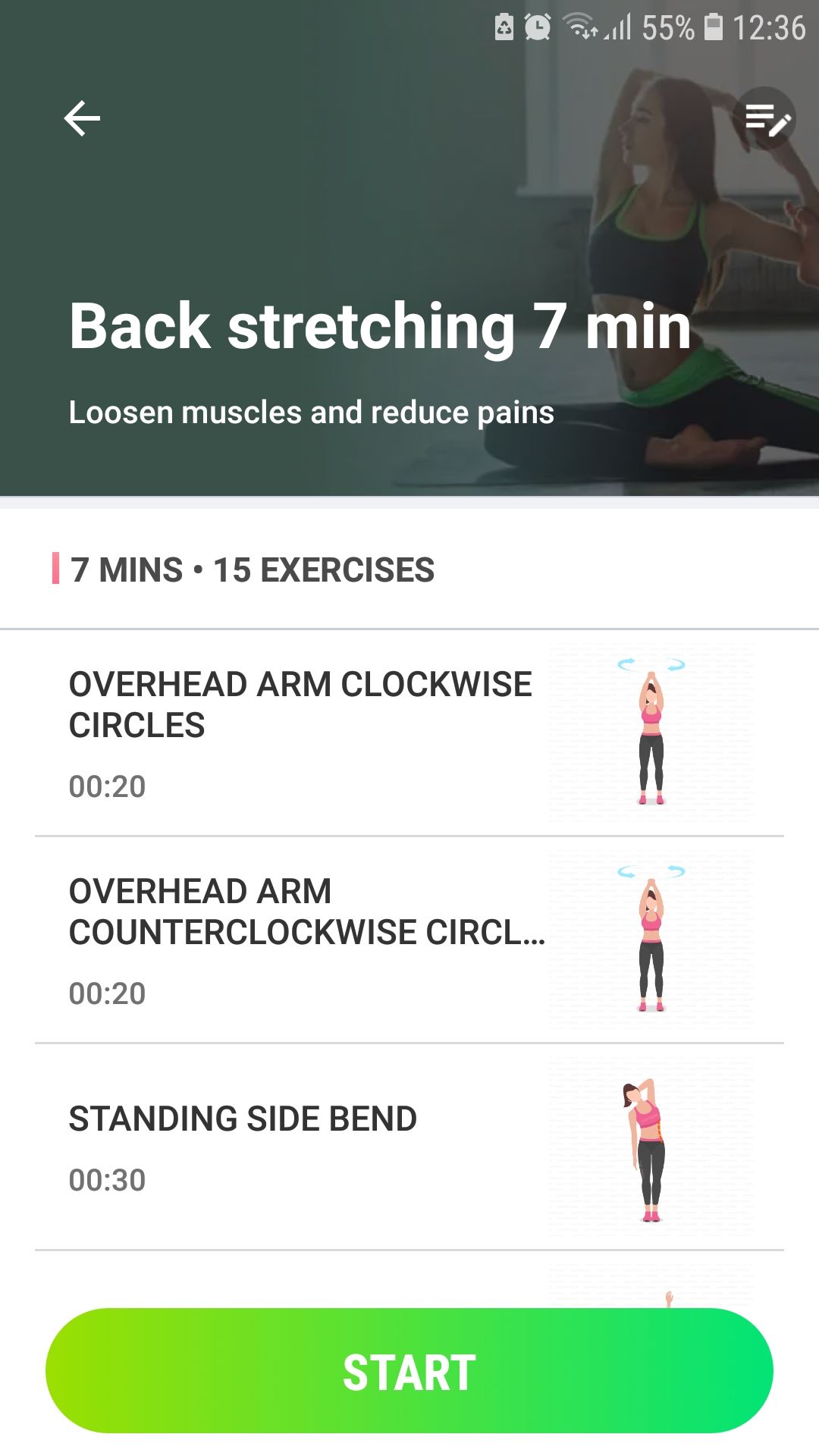 Stretch Exercise and Flexibility mobile app back stretch