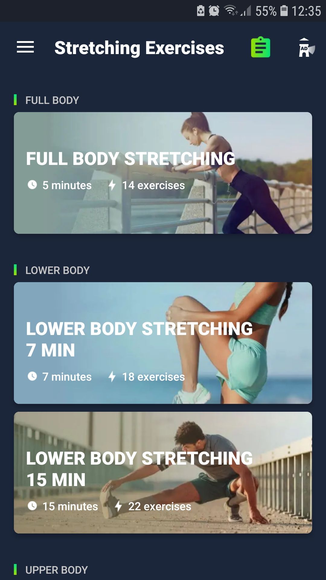 Stretch Exercise and Flexibility mobile app full body