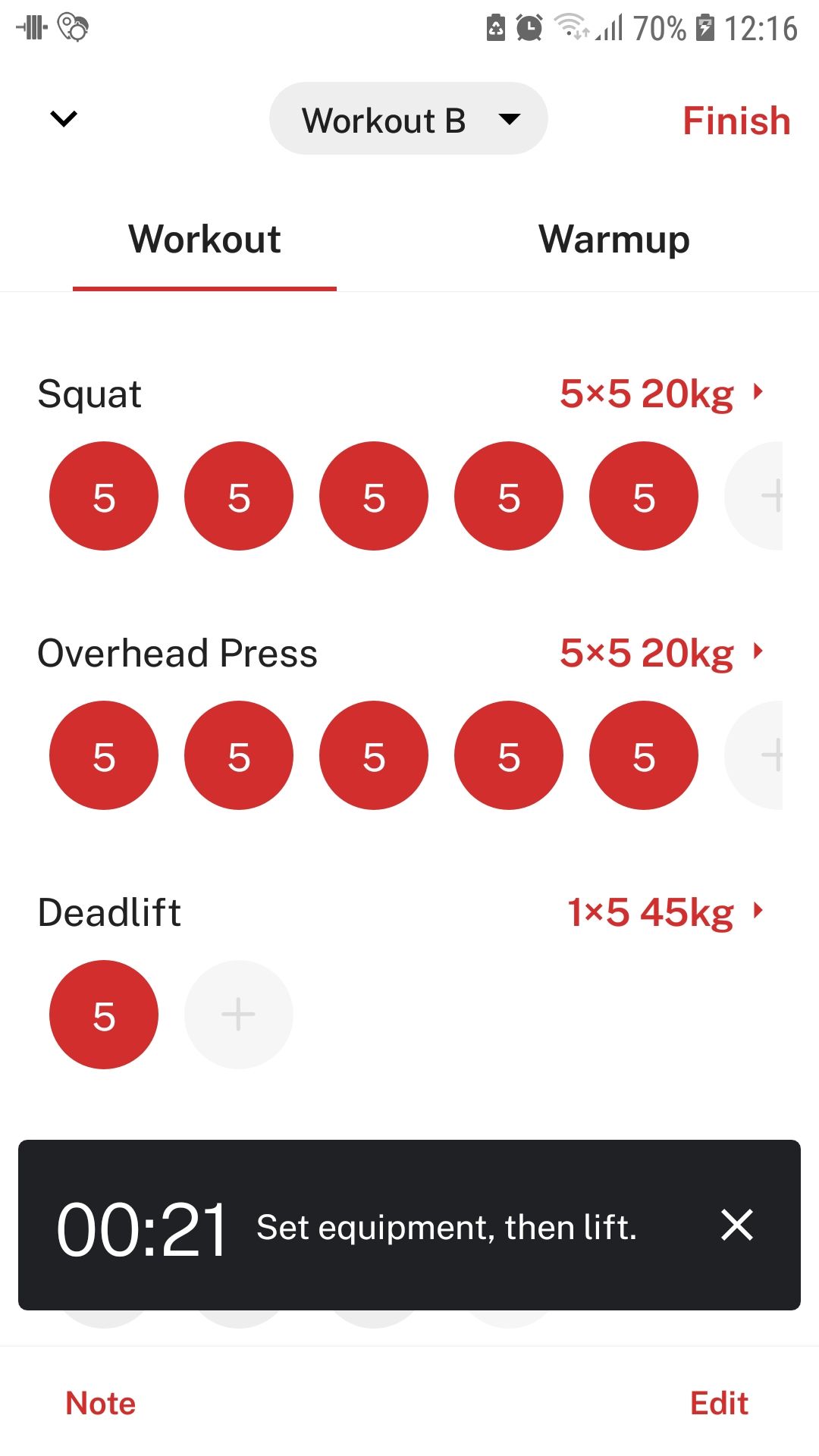 StrongLifts workout weight lifting tracker mobile app