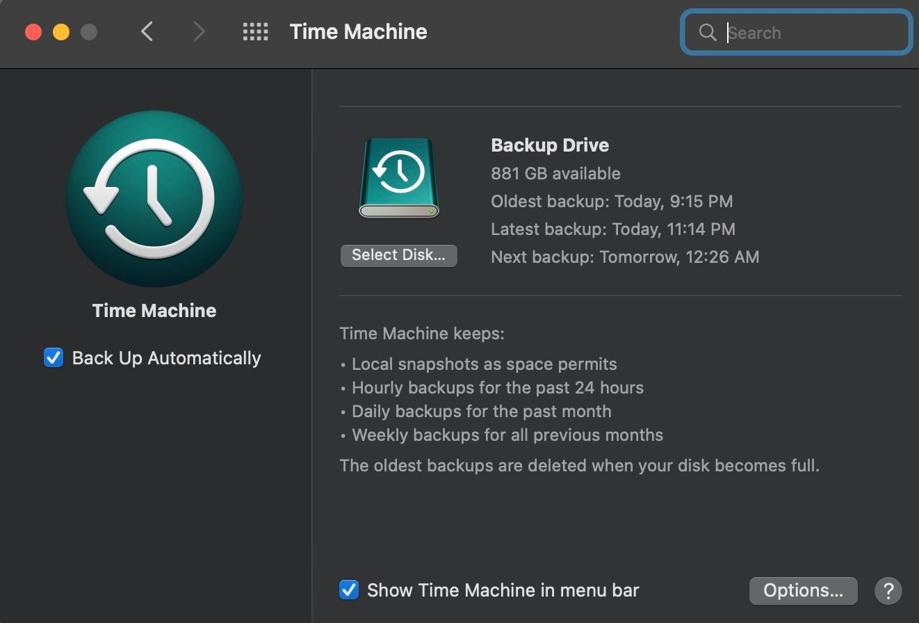 Time Machine Next Backup Time