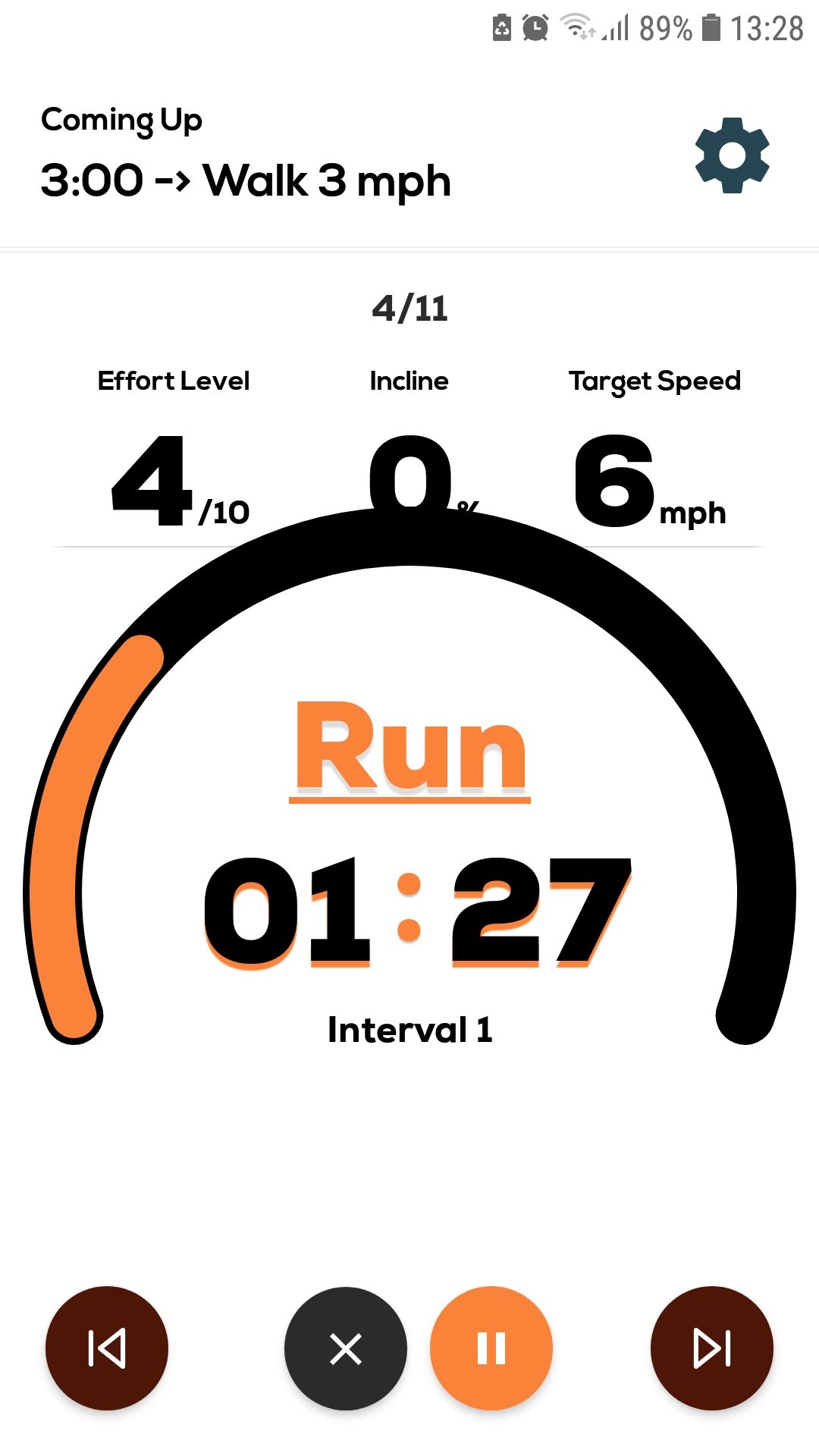 Treadmill mobile running walking workout app run timer