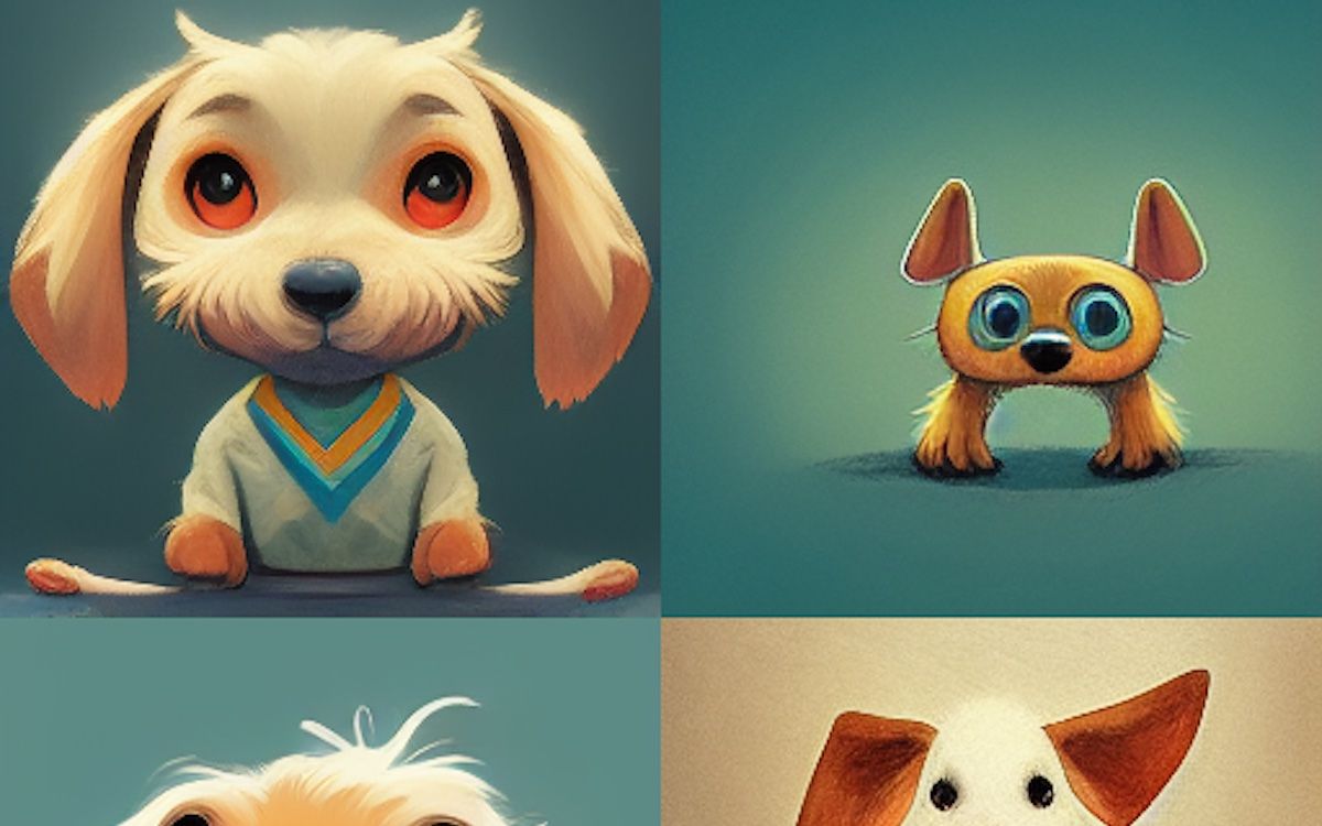 Two cartoon dogs created with AI