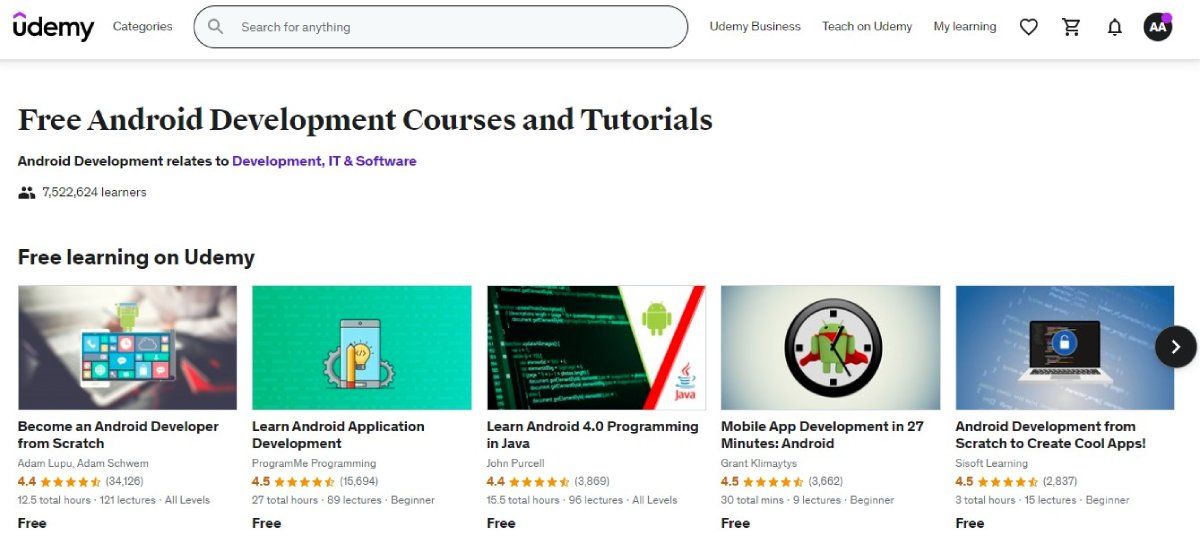 Udemy Free Android Development Courses