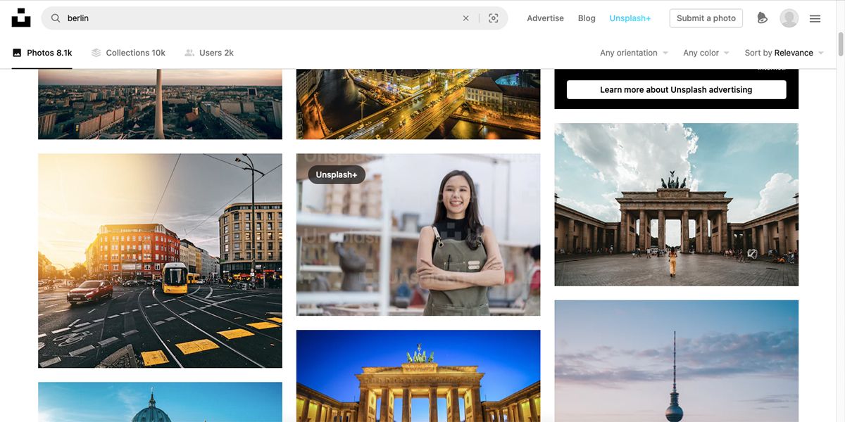 Unsplash library with images of Berlin.
