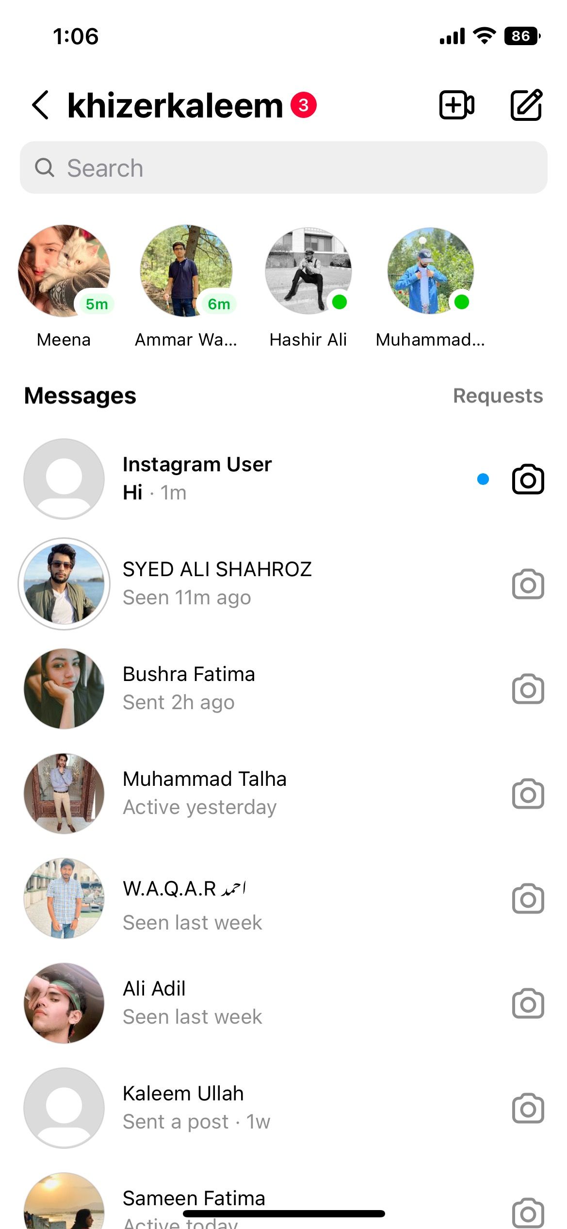 User name showing Instagram User