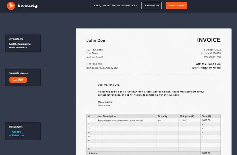 5 Websites to Create Invoices Online for Free Without Signing-up