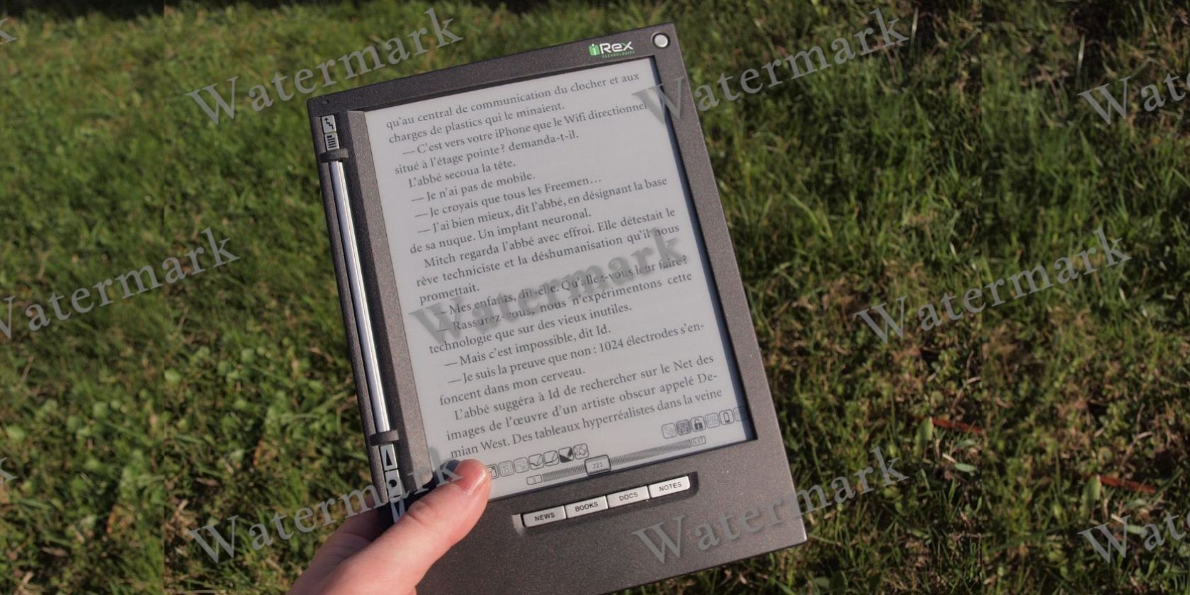 Watermark image of a document displayed on an e-reader