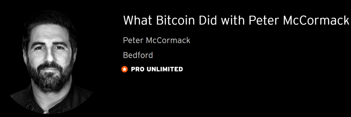 Screenshot of the What Bitcoin Did Podcast by Peter McCormack