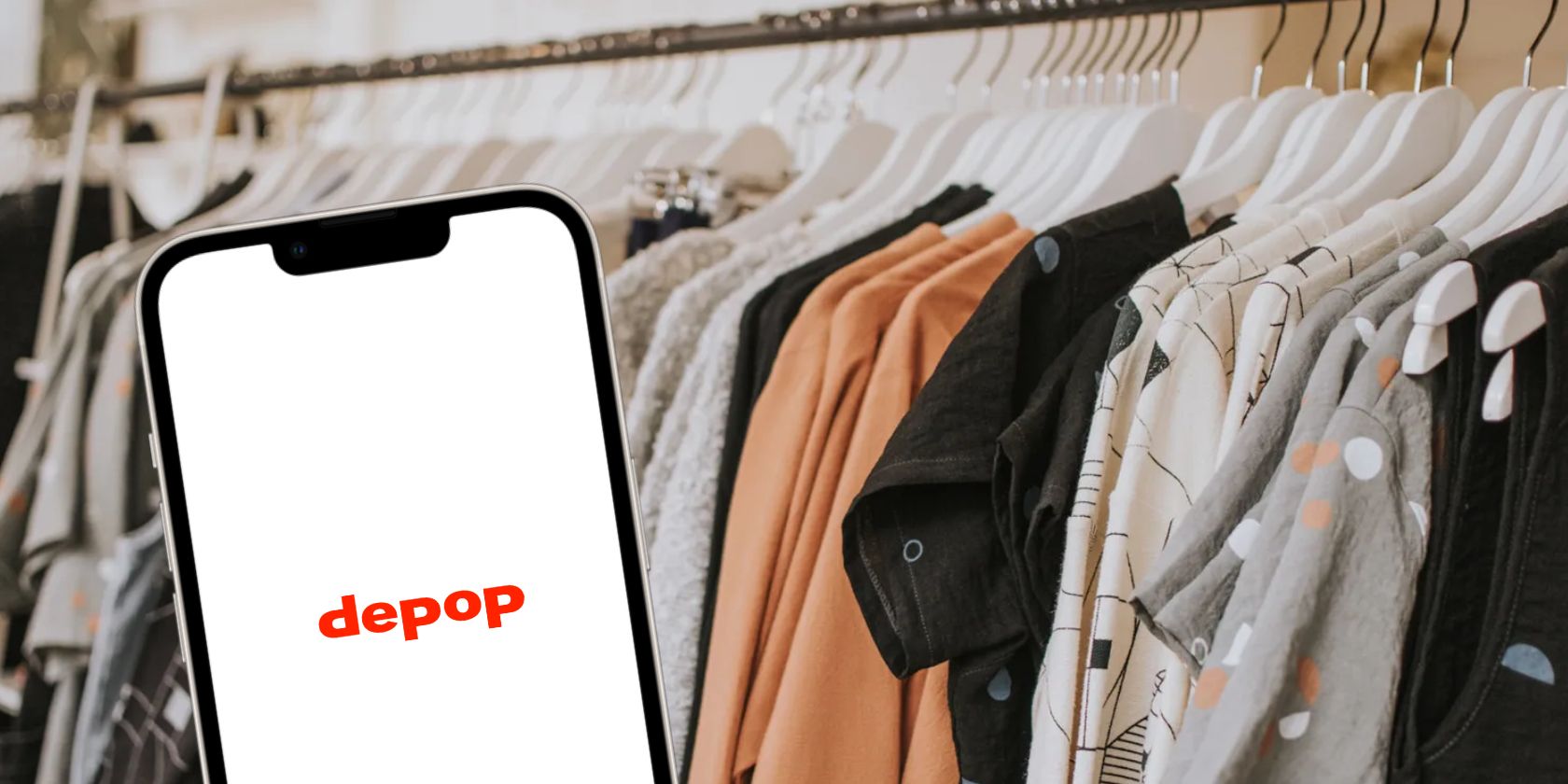 The Depot app on iPhone in front of a clothing store