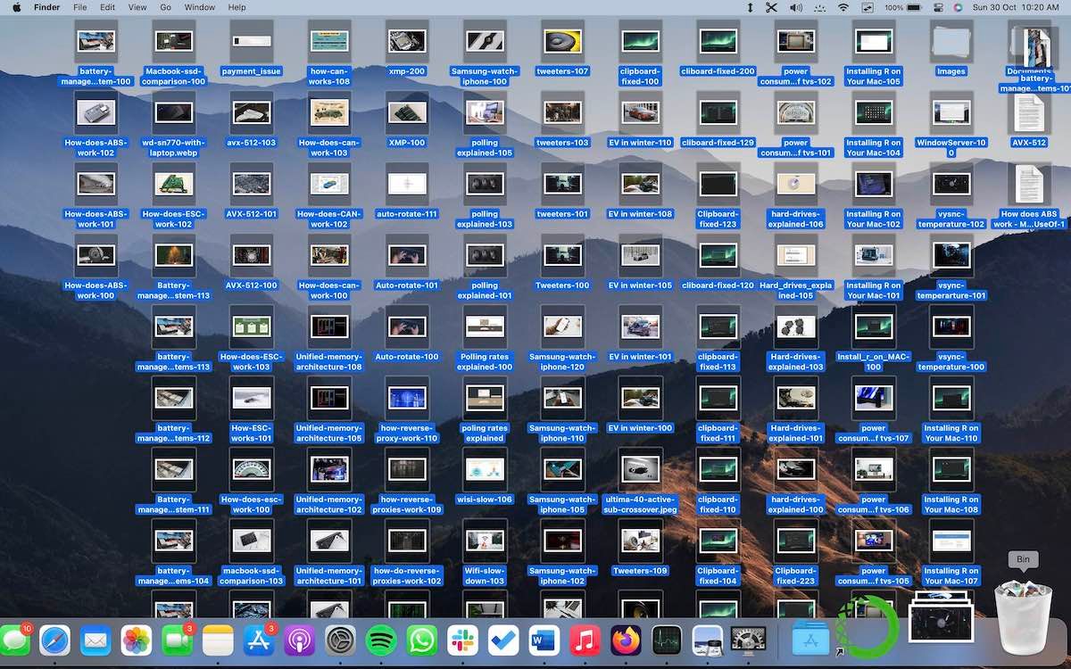 Icons on mac desktop