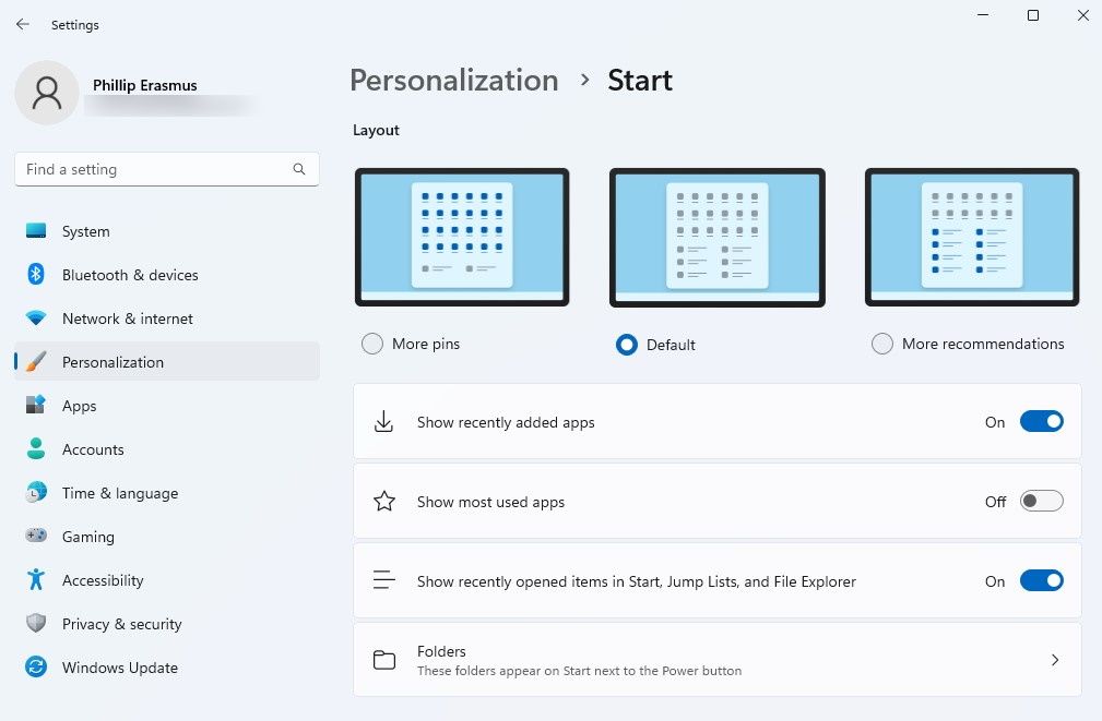 Windows Personalization Start Menu Image