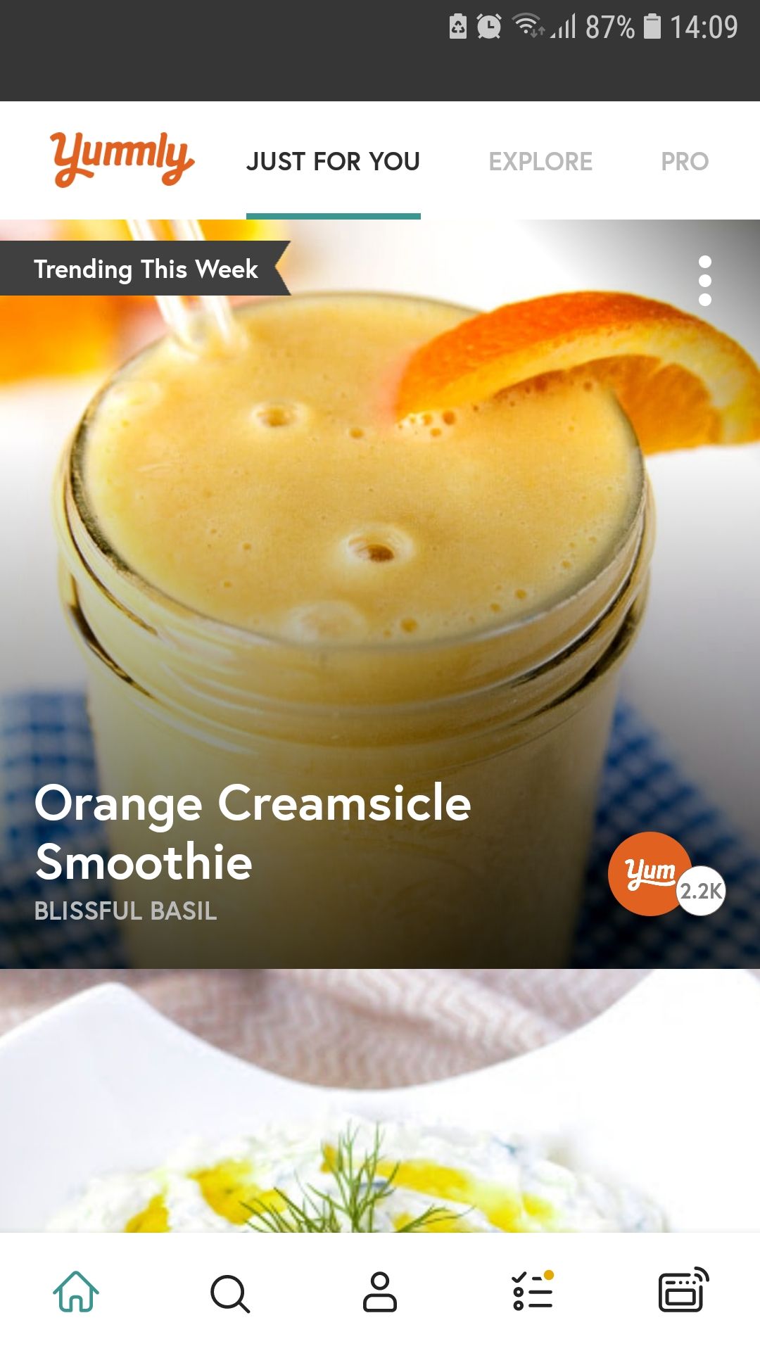 Yummly mobile breakfast recipe app smoothie recipe