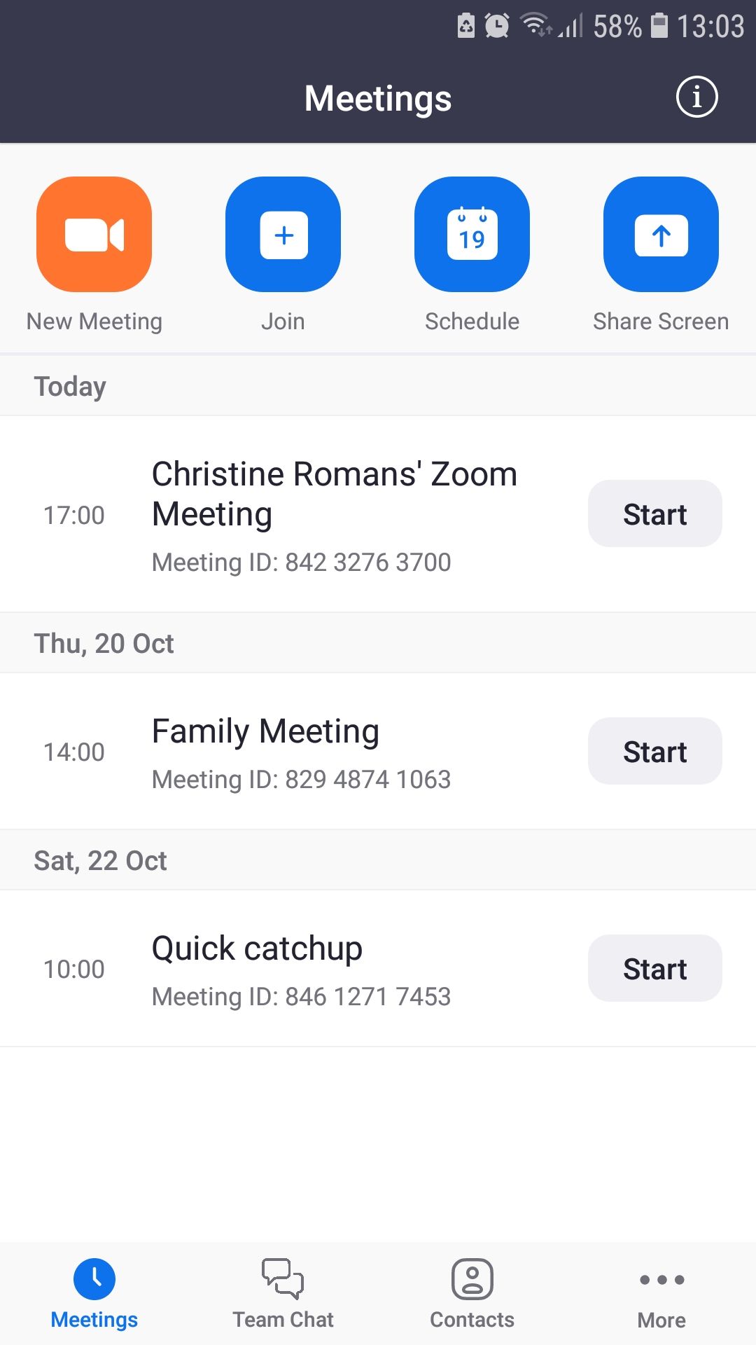 Zoom video communications mobile app meeting schedule