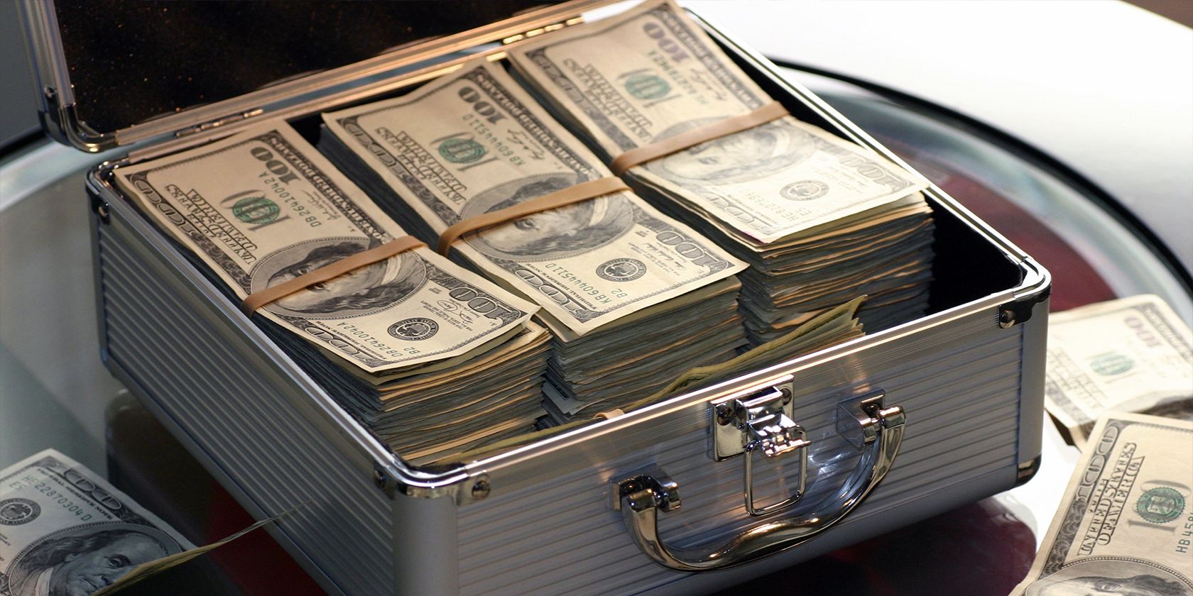 a brieftcase of money