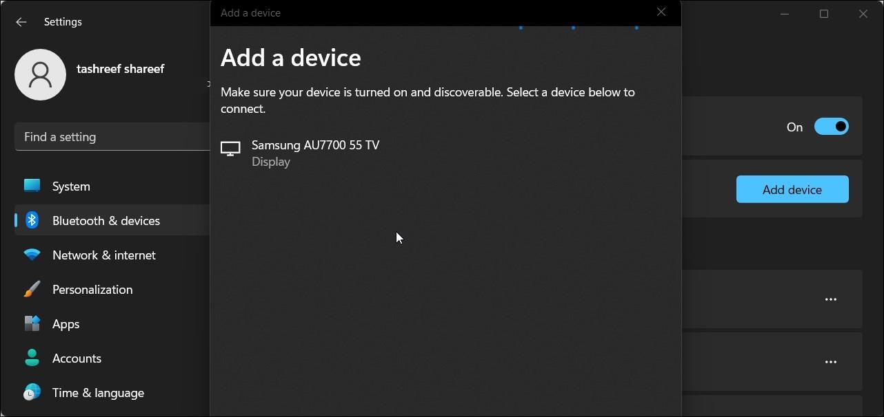 add a device smart tv windows 11