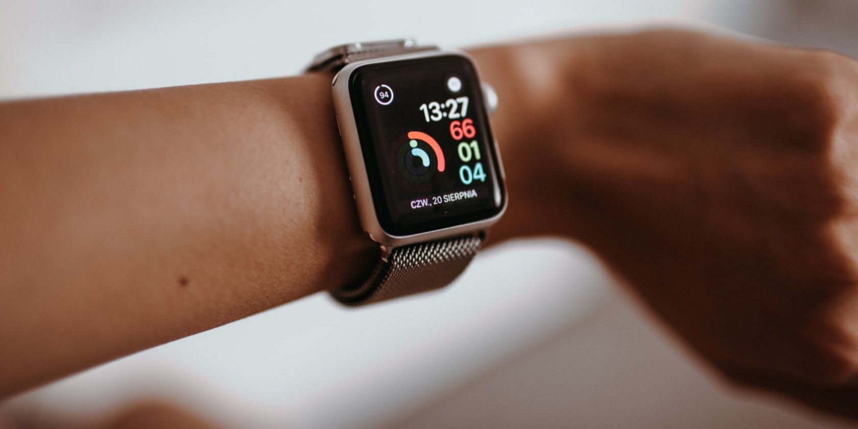 An Apple Watch on a wrist