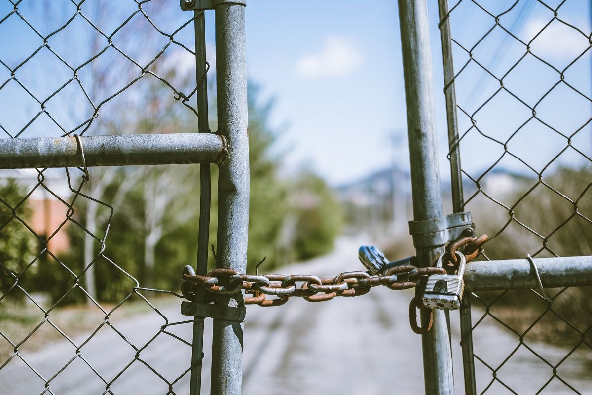 chainlink fence with padlock 