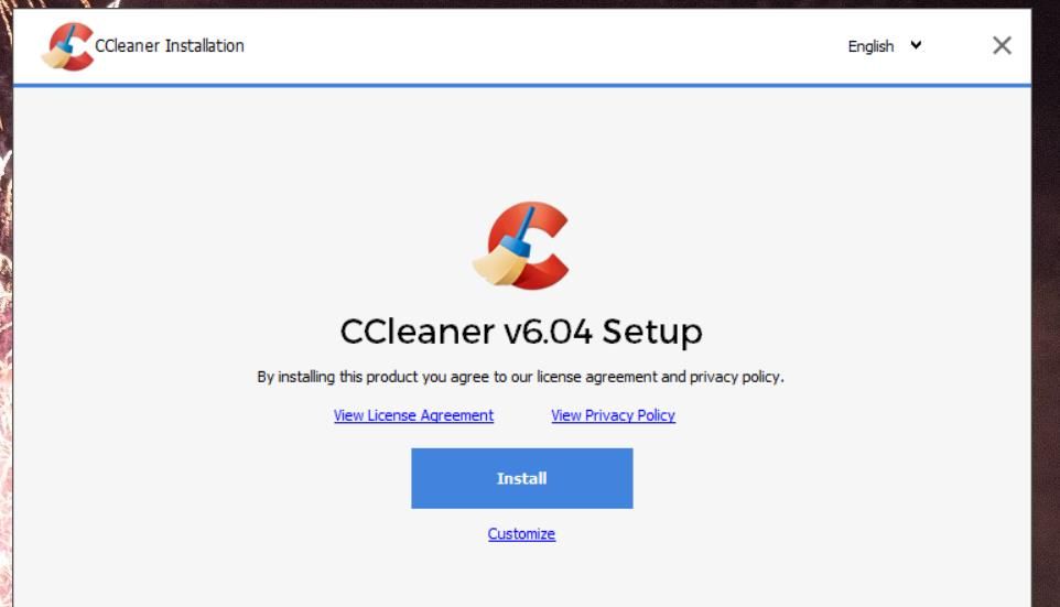 CCleaner's Install option 