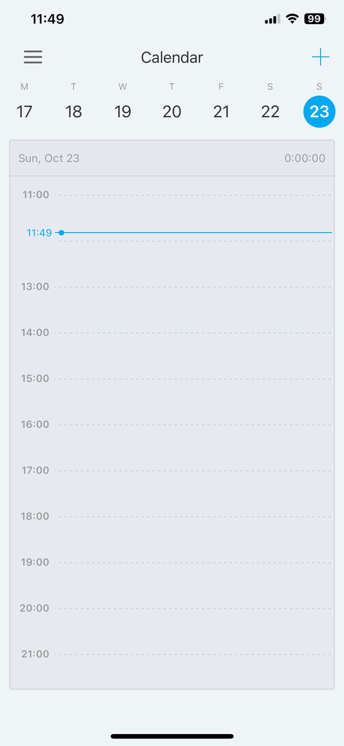 تقویم در Clockify Tracker برای آیفون