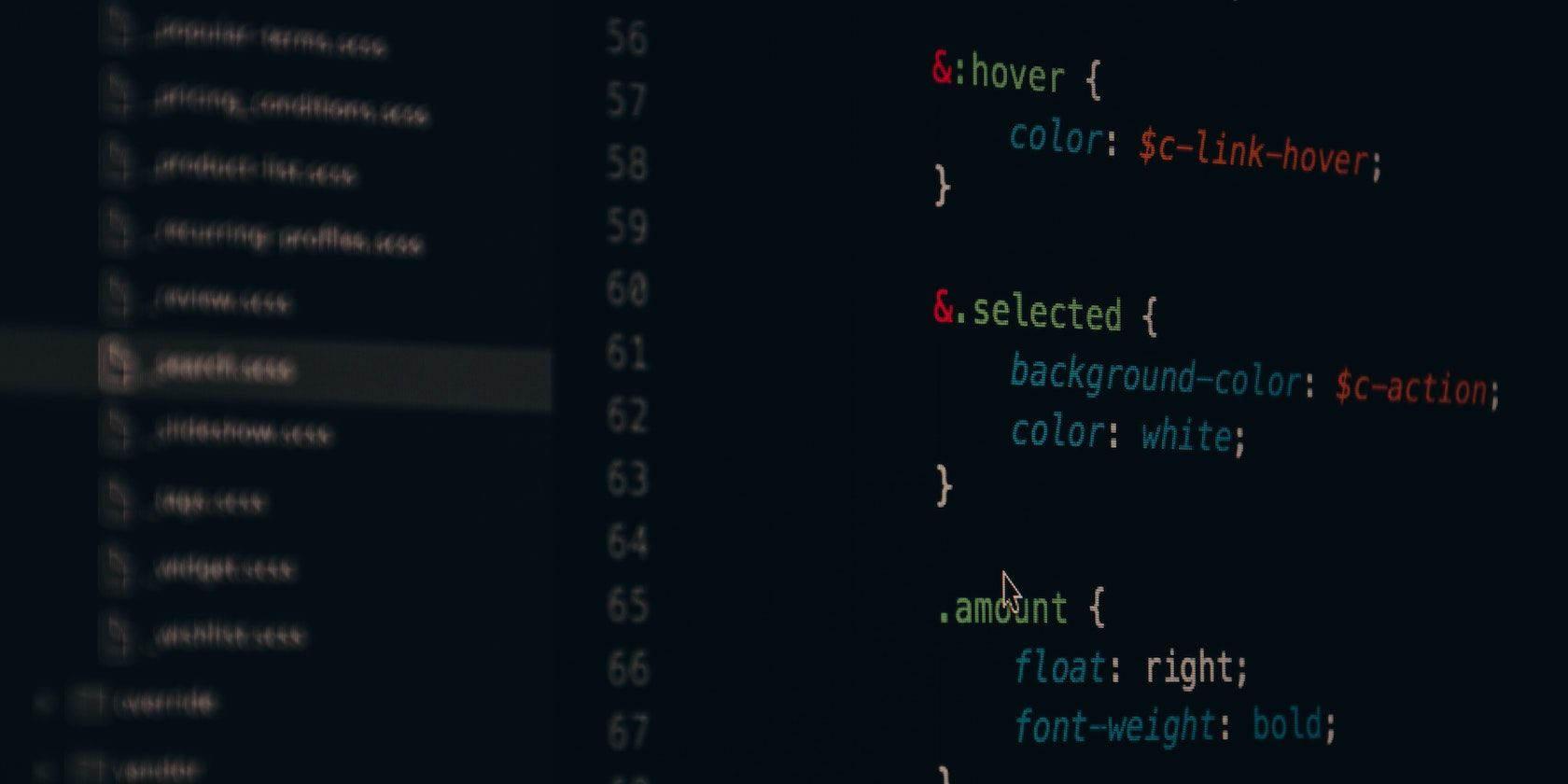 css code showing in a text editor