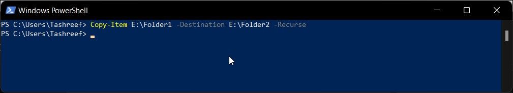 دستور powershell مورد را کپی کنید