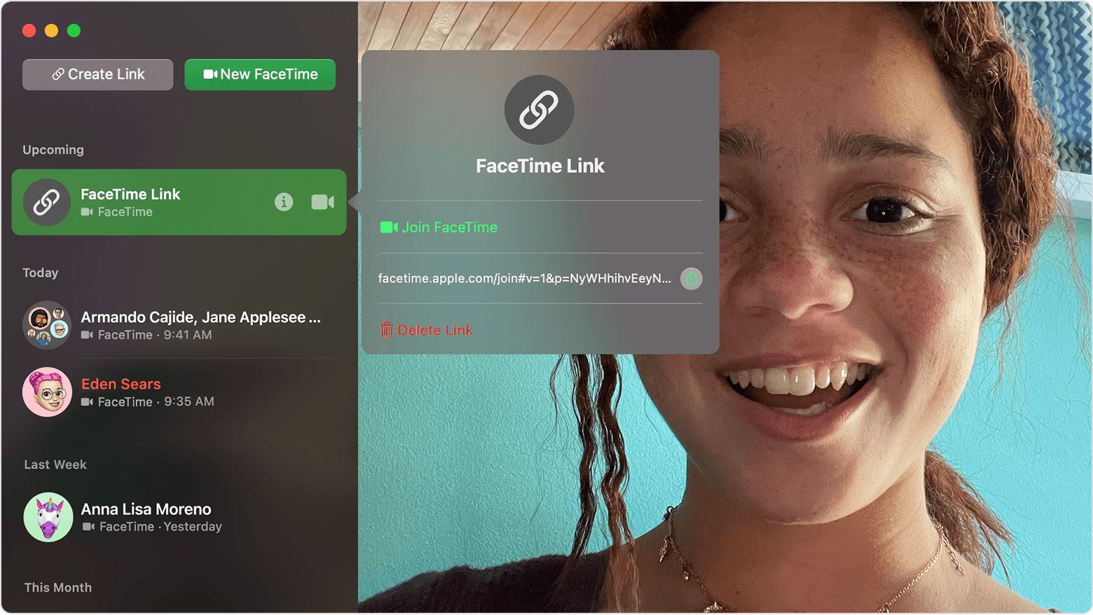 ایجاد لینک FaceTime در macOS