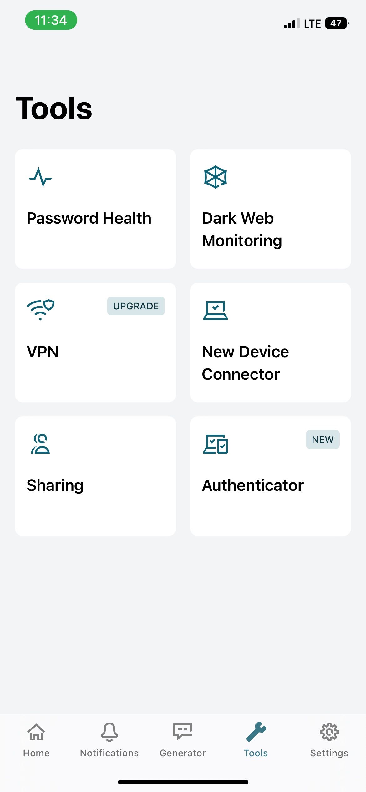 Dashlane security tools on iOS