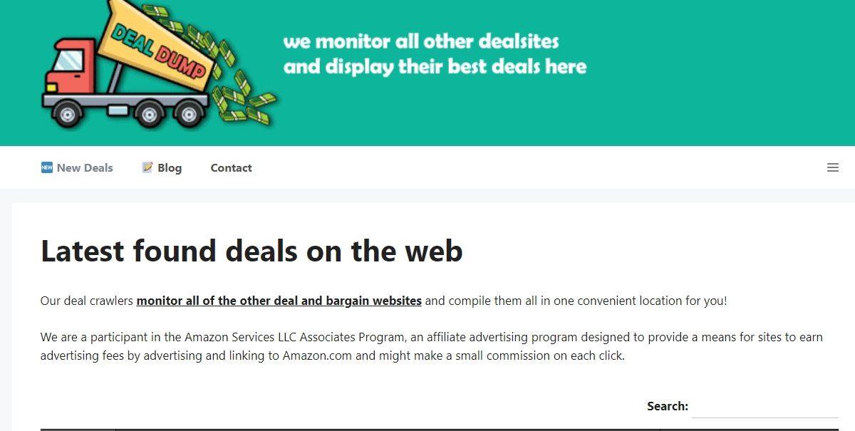 dealdump website screenshot