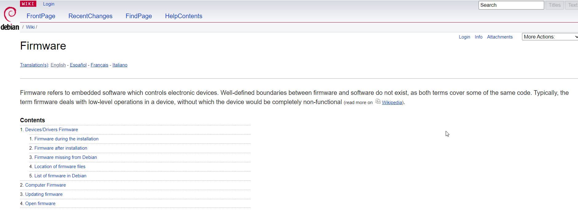 Debian firmware wiki page