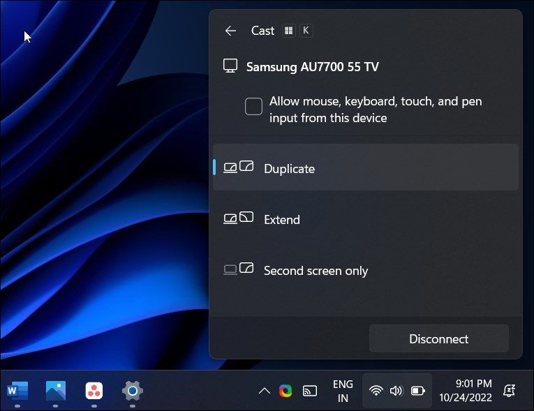 disconnect samsung smart tv windows 11