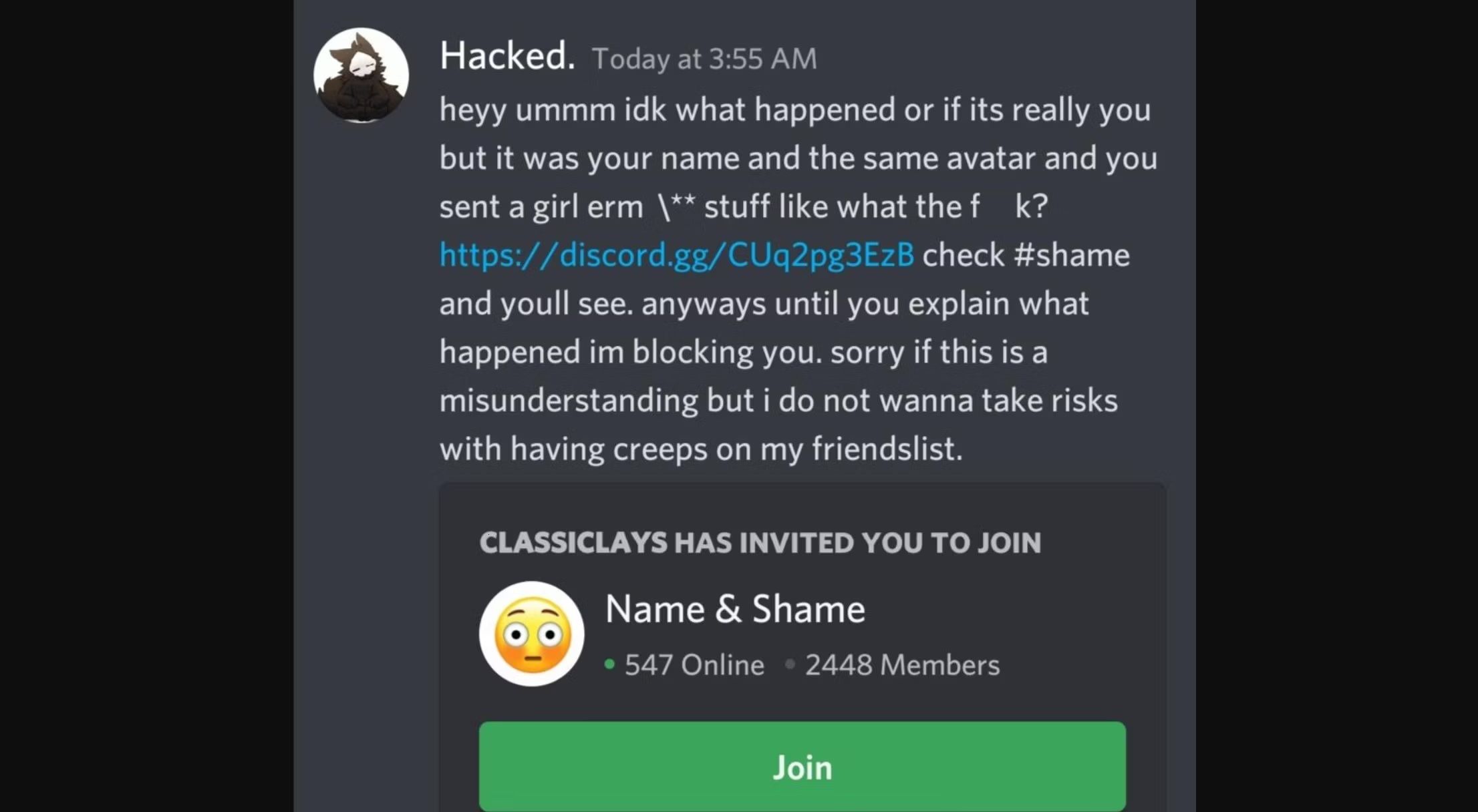 spotting scam message on discord voip