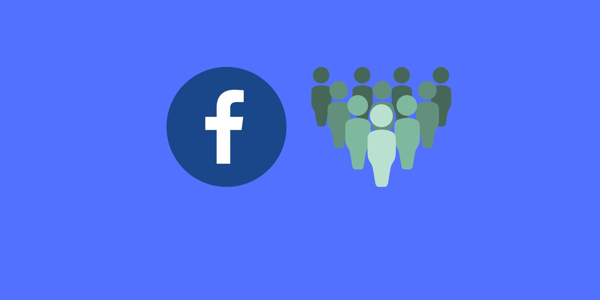 The Facebook icon and a vector of a group of people
