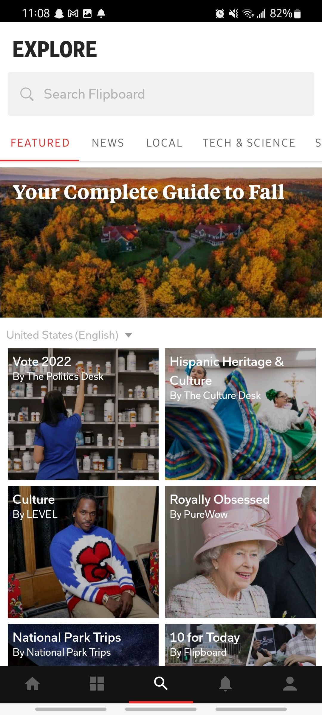 featured stories in explore tab in flipboard news app