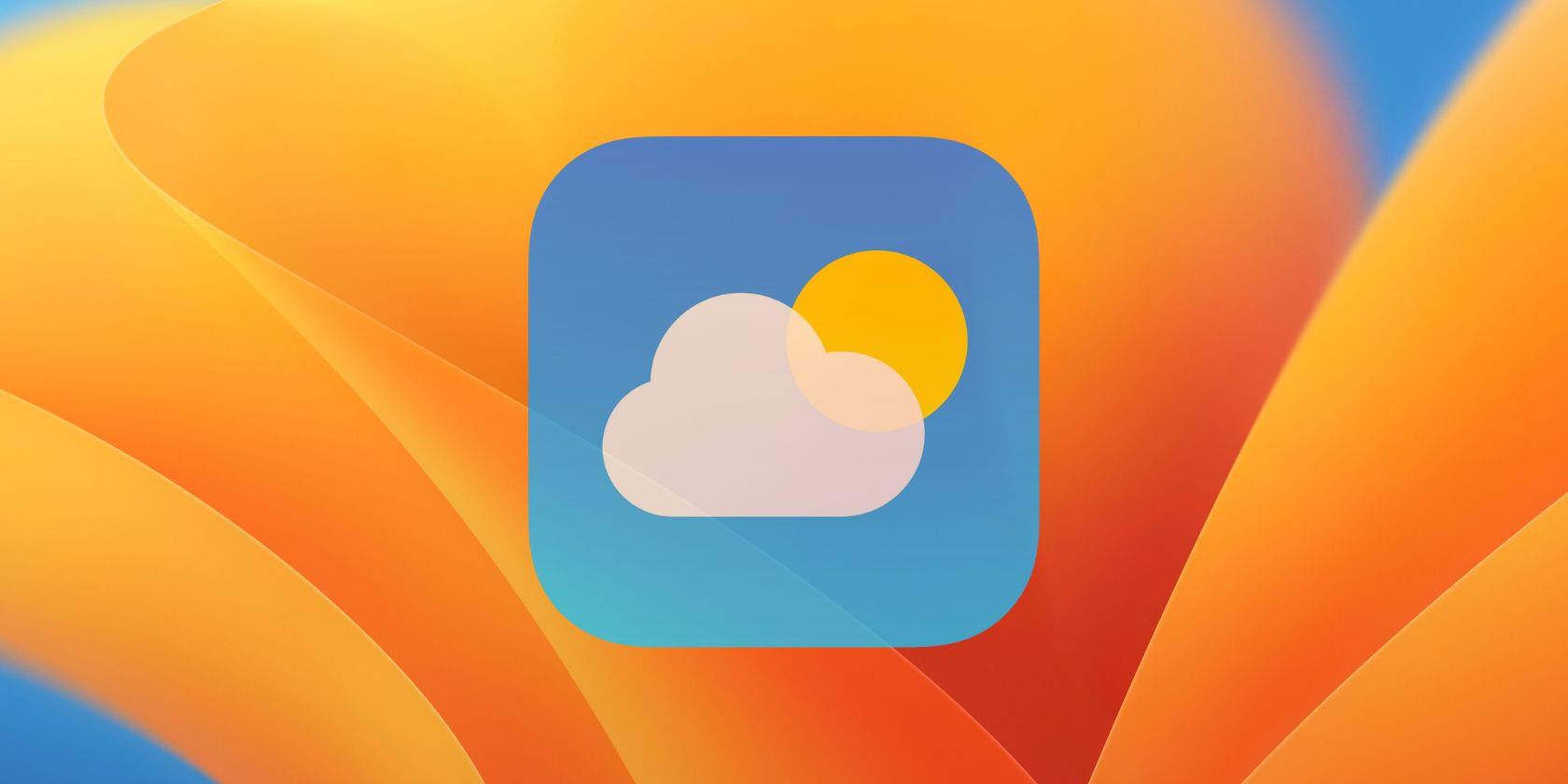 Weather app icon on the default macOS Ventura wallpaper.