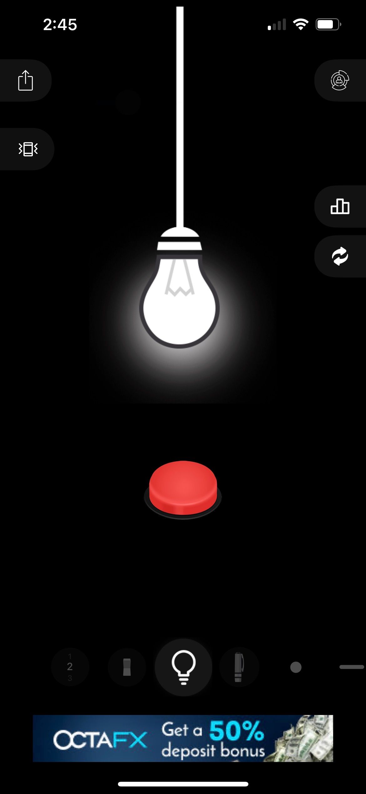 light bulb in fidget widget 