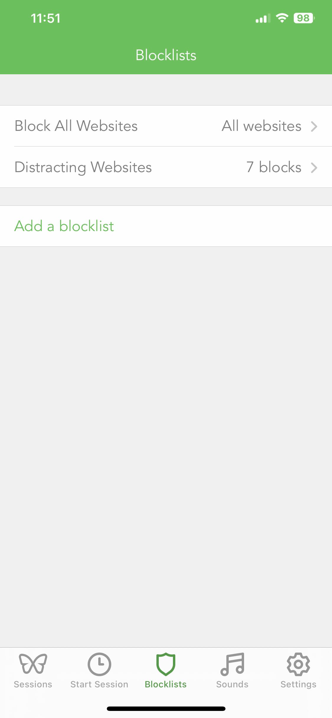 Checking blocklists for Freedom App for iPhone