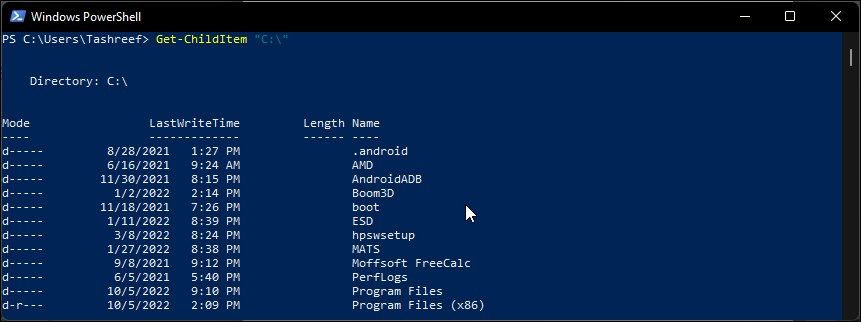 get childitem powershell command 1